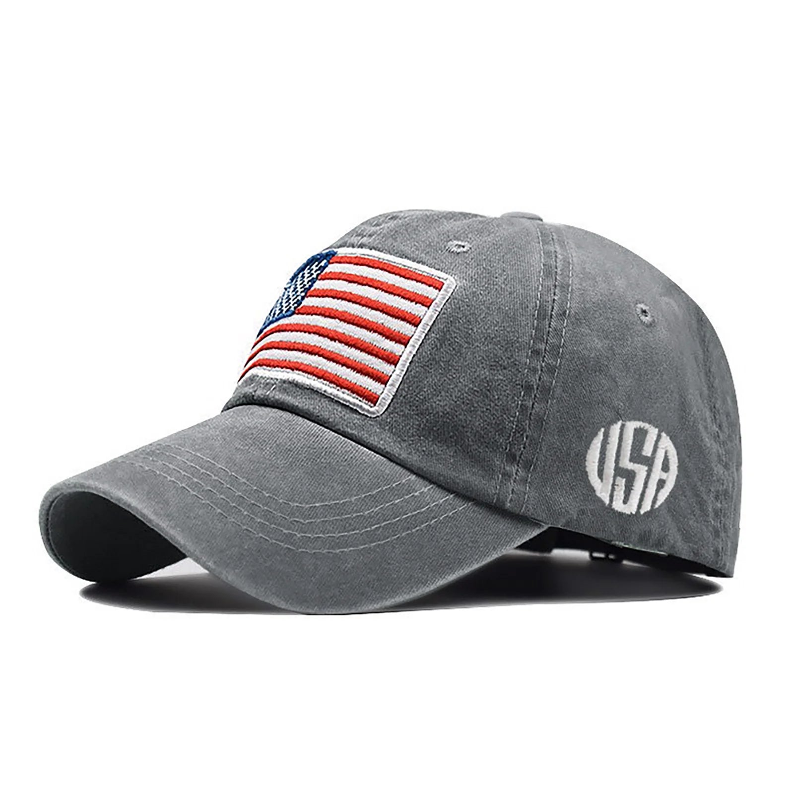 Adult Classic American Flag Washed Old Letter American Sunshade Baseball M P Mens Hat Plain Snap Back Baseball Cap